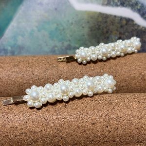 2 piece faux pearls hair pin, hair clips, barrettes